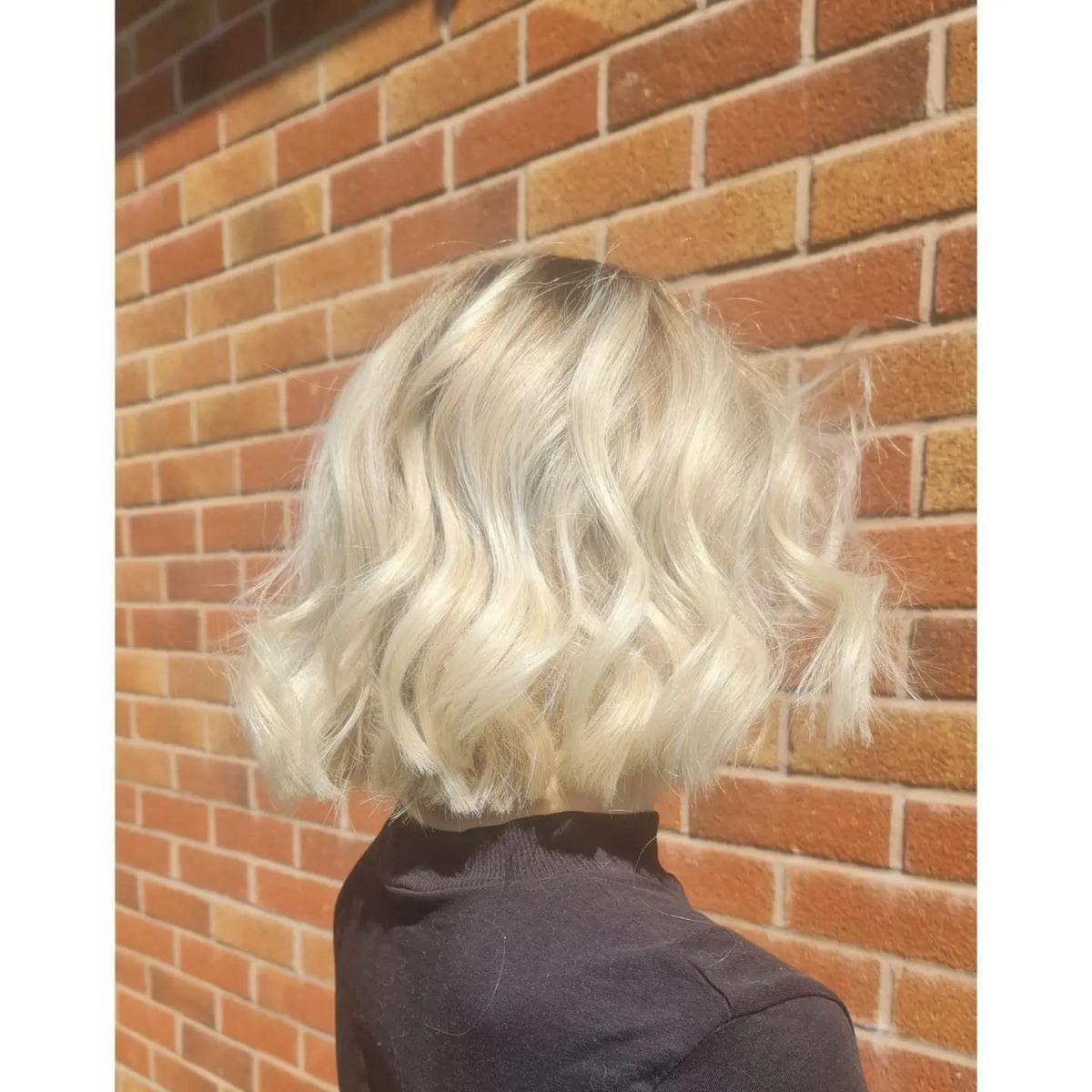 Blunt Bob With Icy Blonde Color