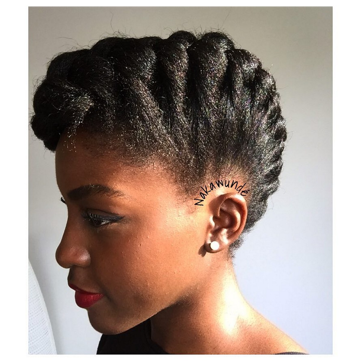 Nape-To-Forehead Braided Updo For Natural Hair