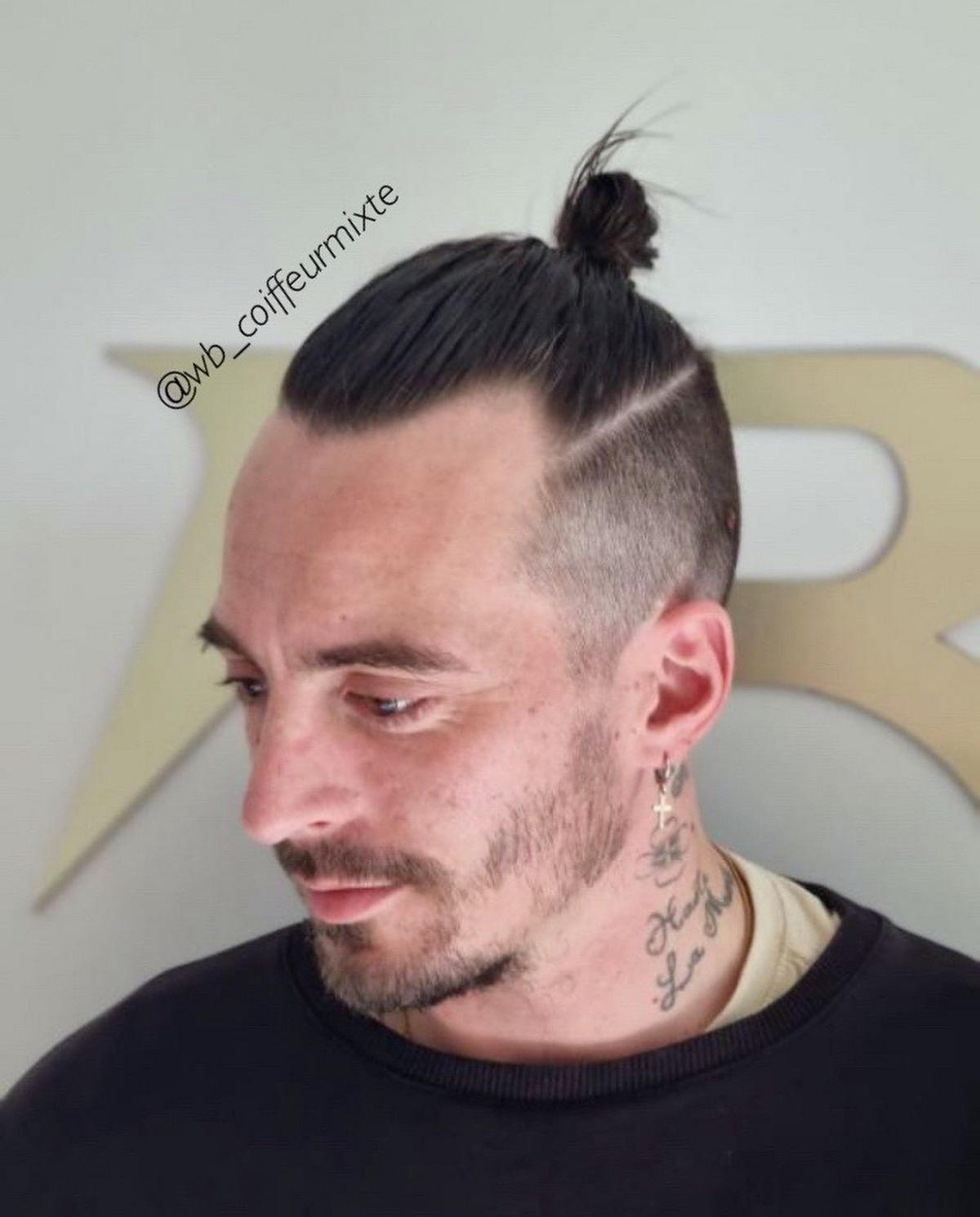 Slick Back Man Bun Hair