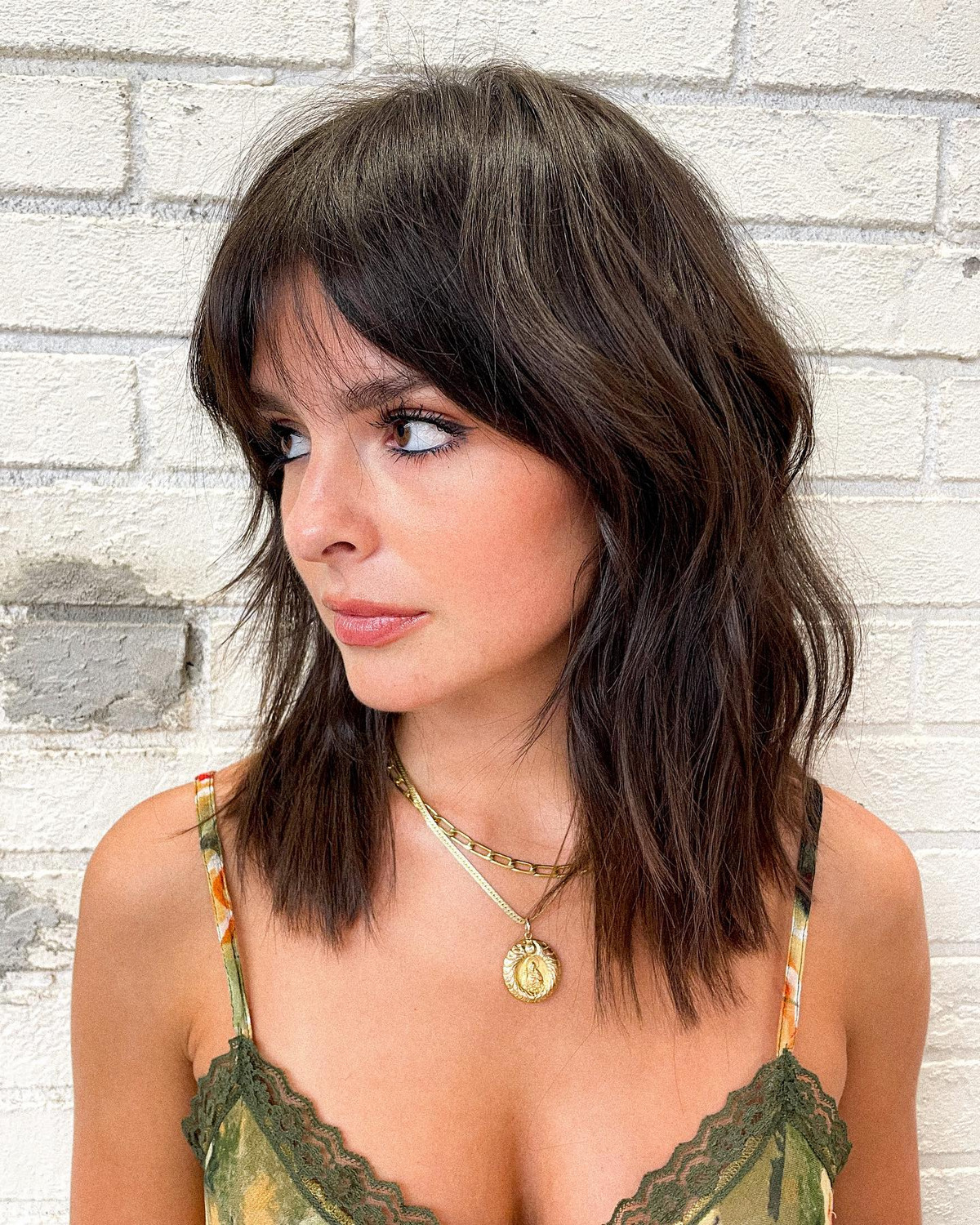 Choppy Long Layer Bob With Wispy Bangs