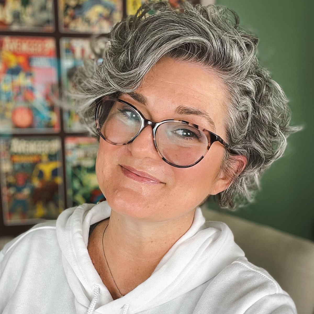 Pixie Curl Gray Hair