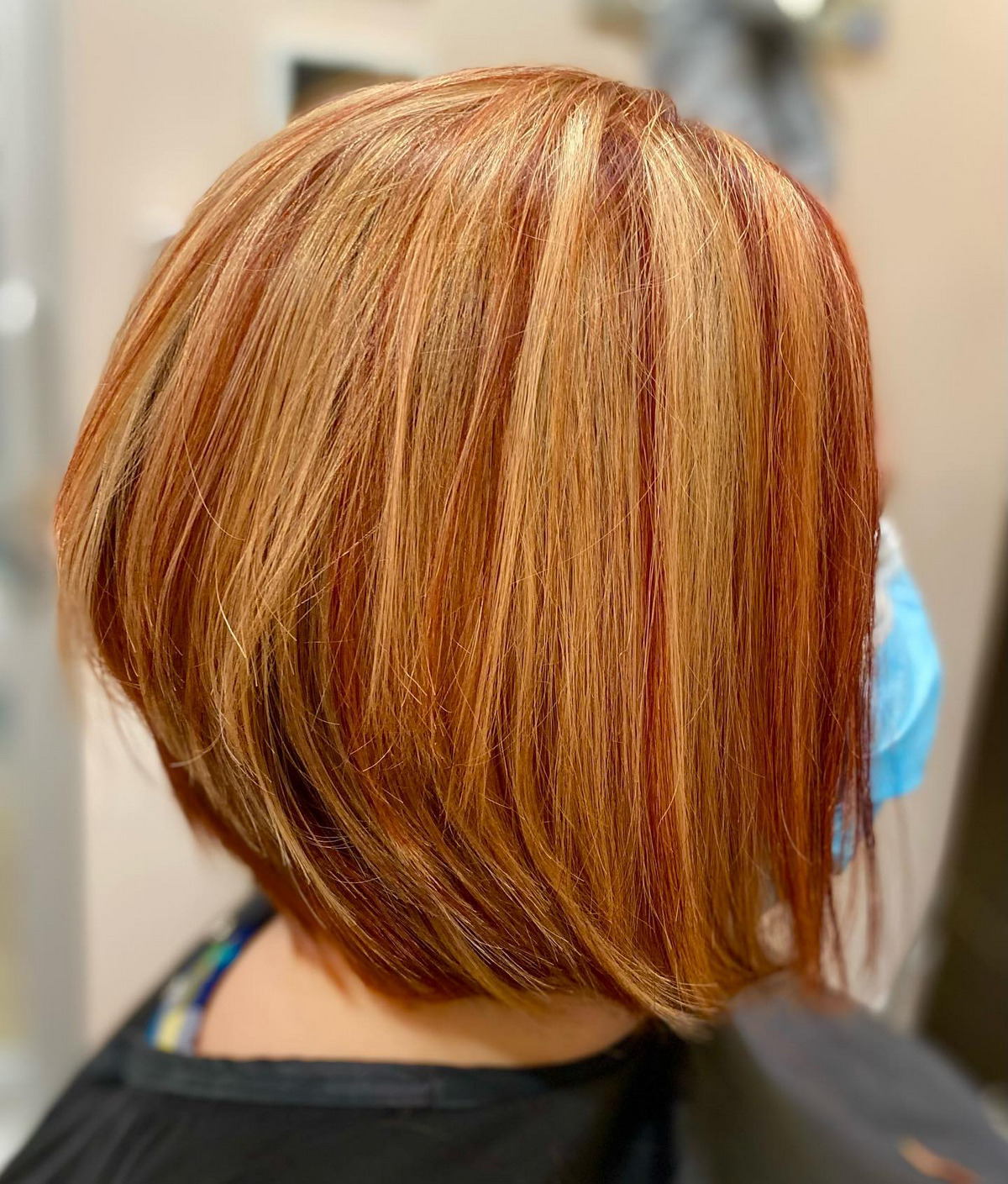 Ash Blonde Bob With Red Highlight