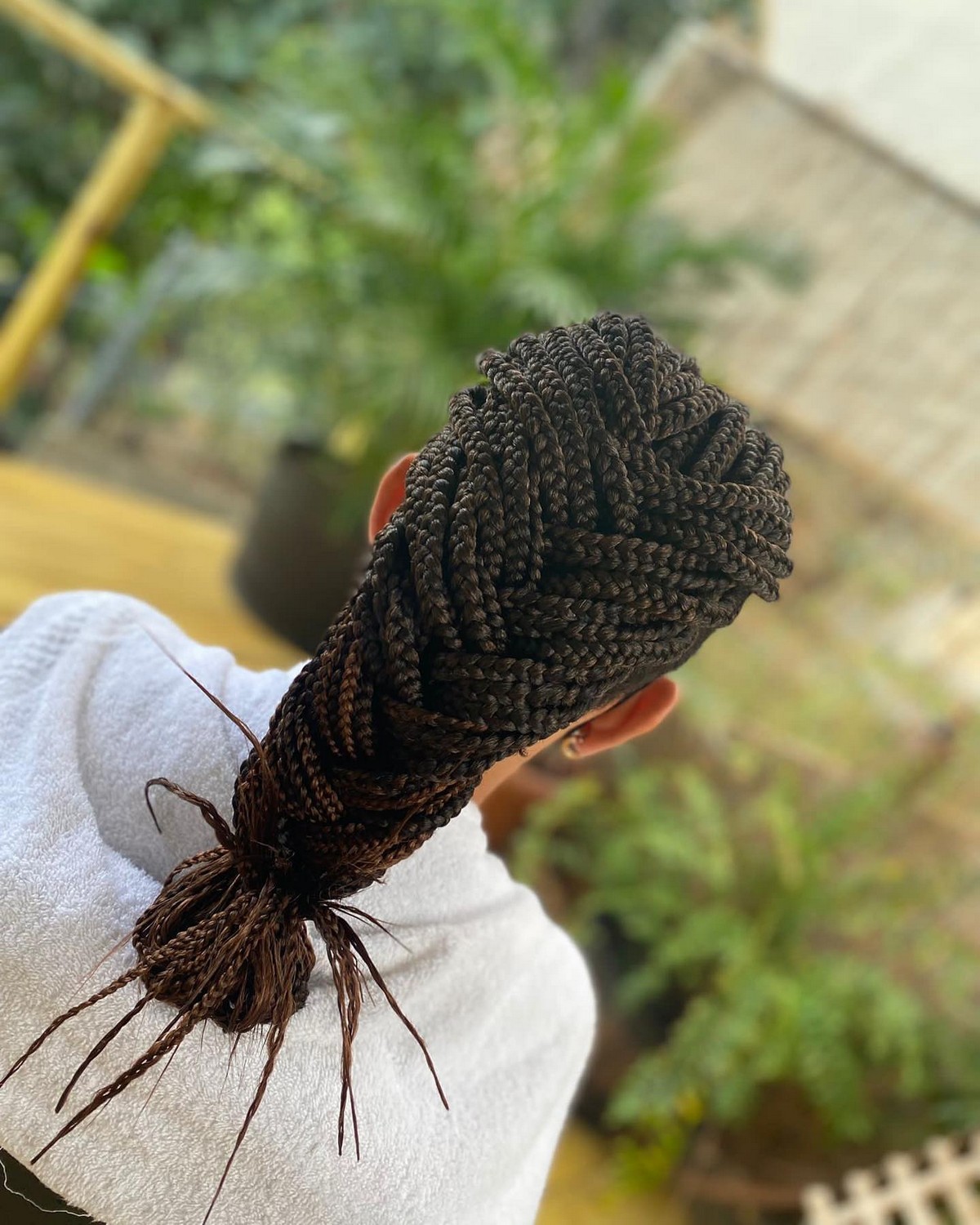 Fishtail Braid On Medium Box Braids