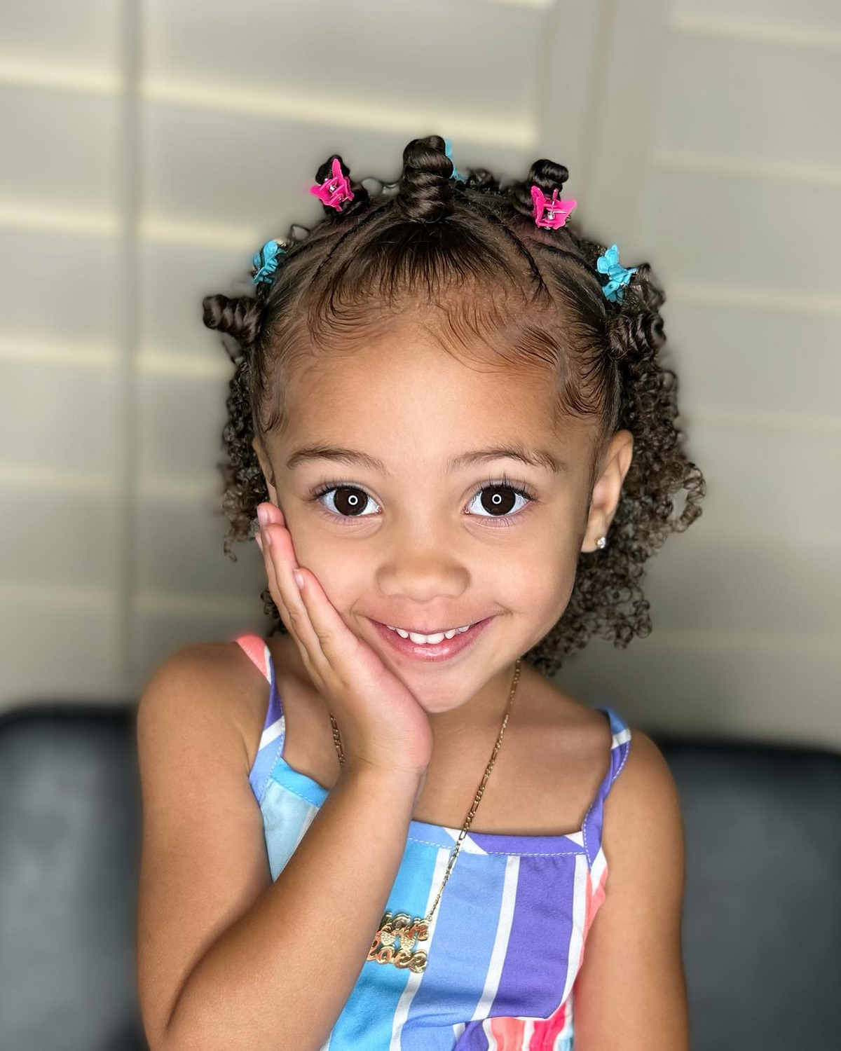 Half-Up Bantu Knots