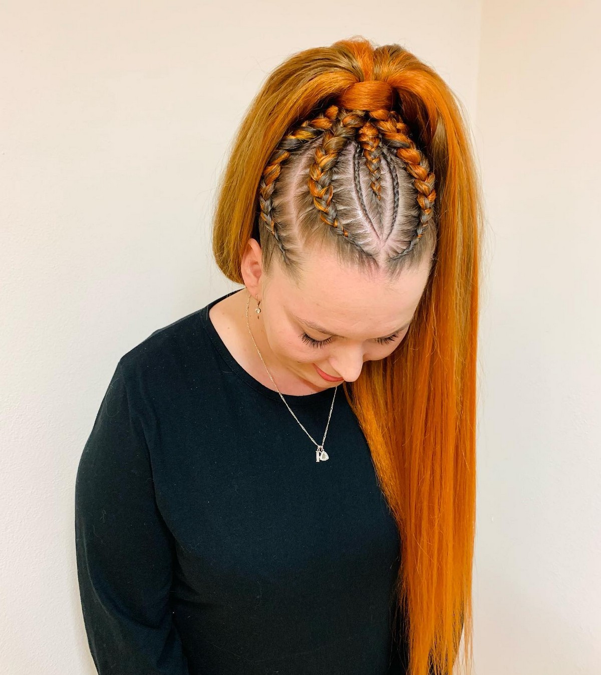 High Ponytail With Cornrow Braids