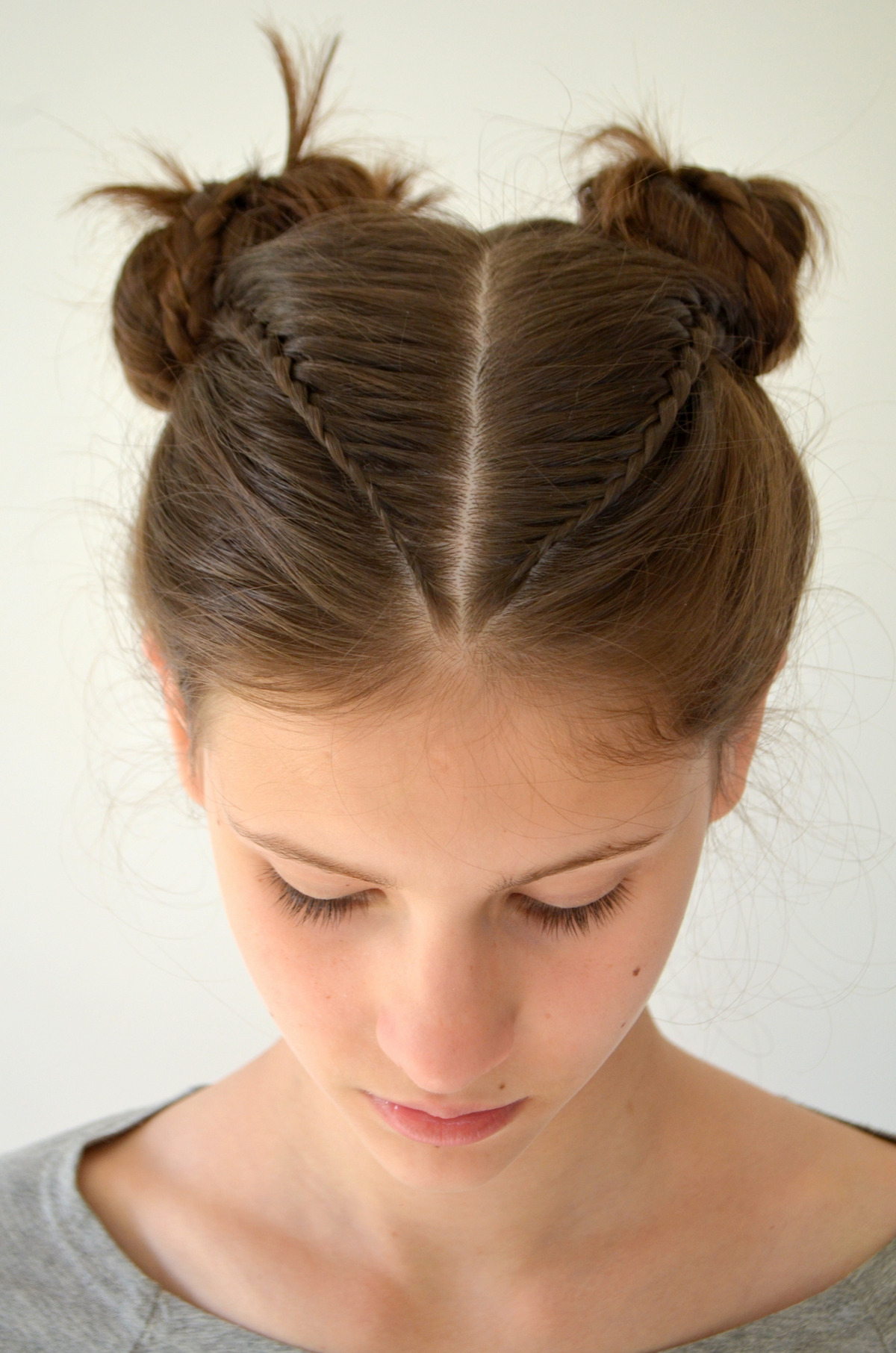 Two Buns With Mini Braid