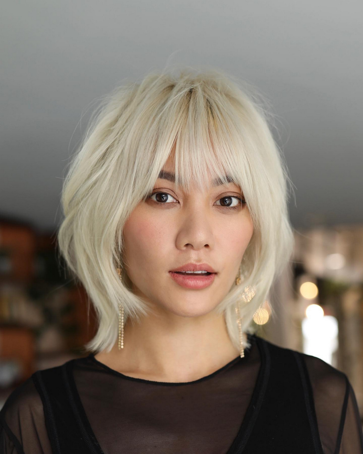 Charming Layered Bob With Bangs