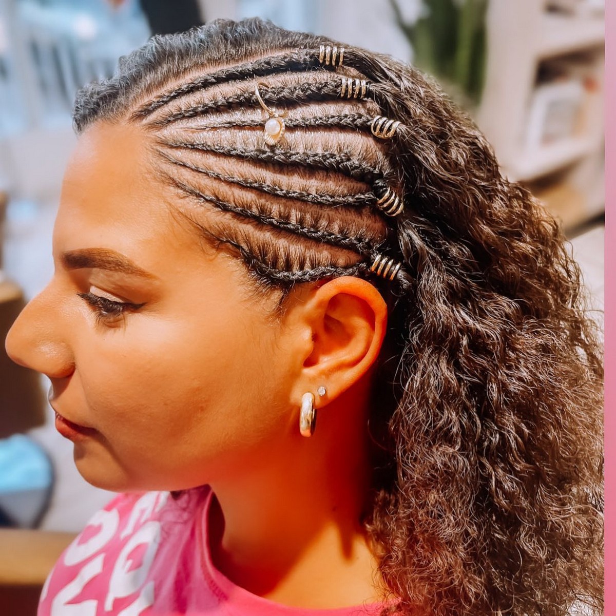 Half Up Cornrow Braids