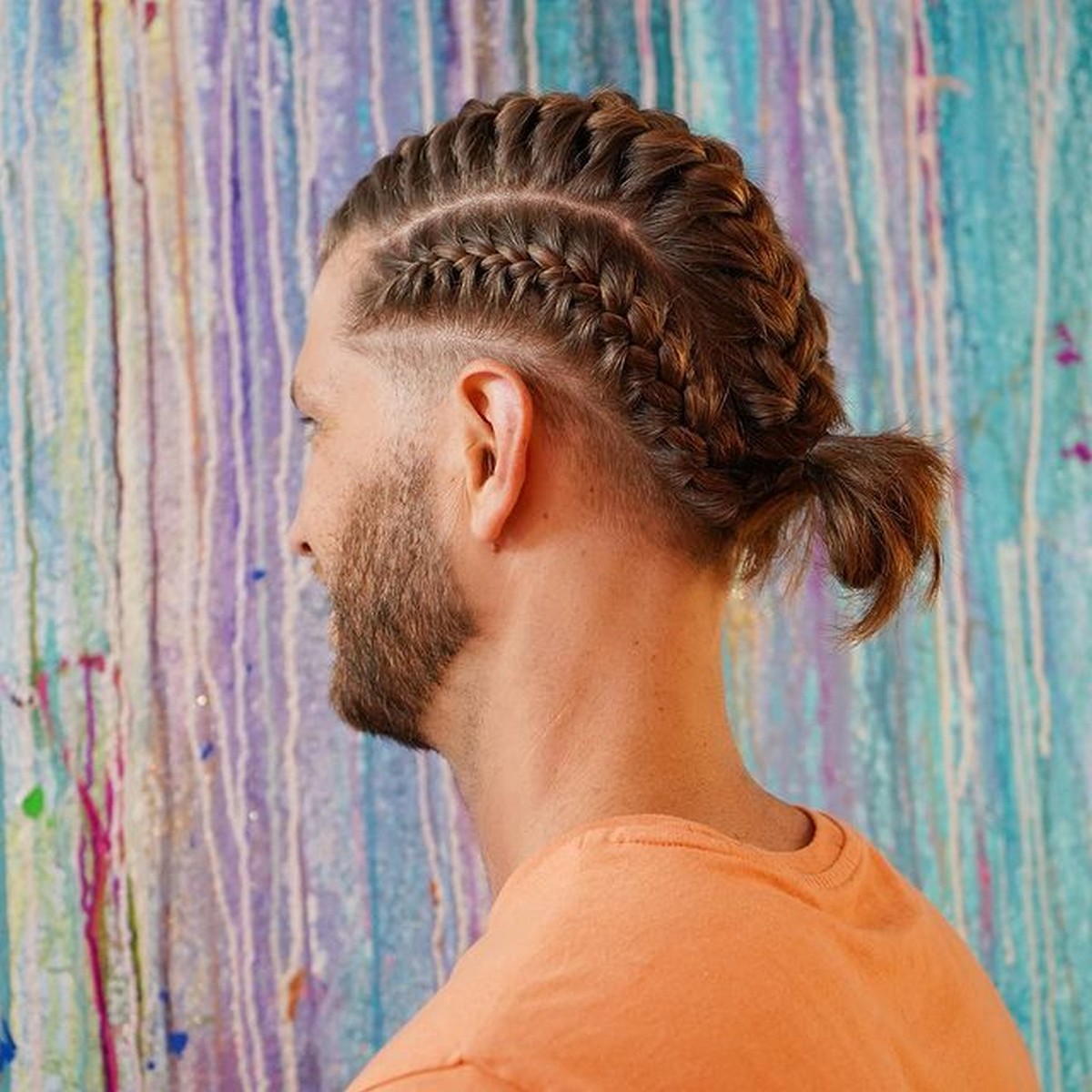 Viking Cornrows With Small Ponytail