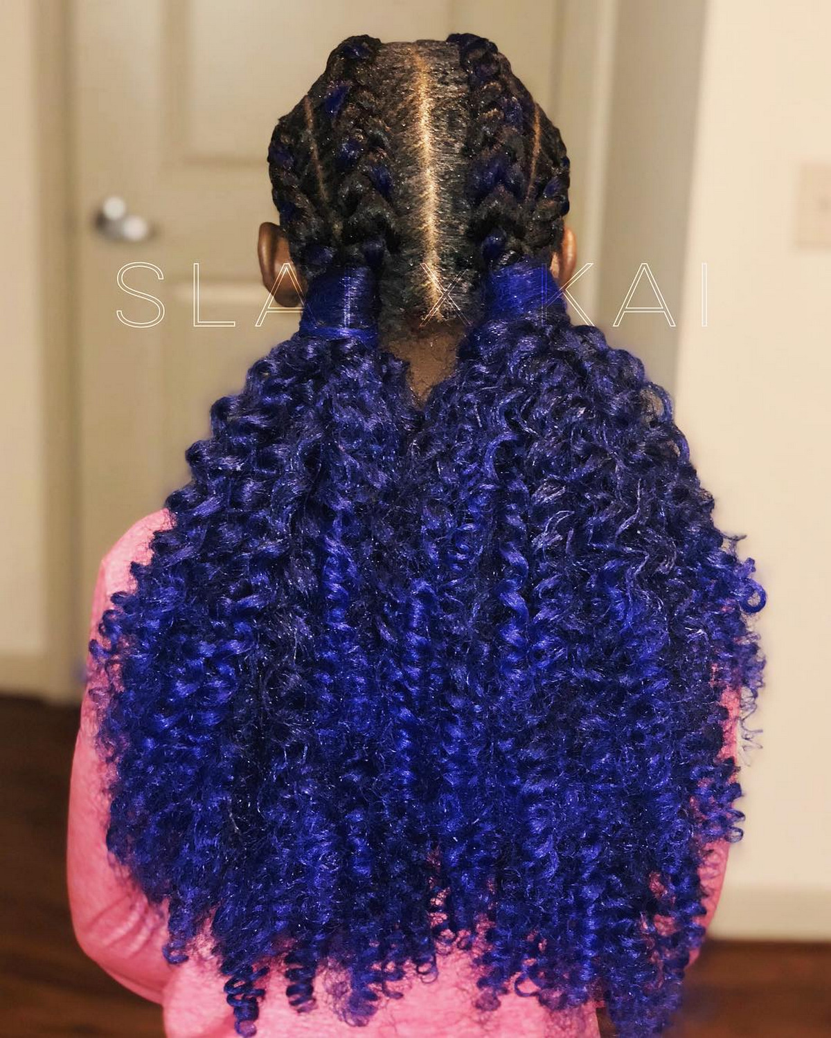 Blue Lob Feed-in Braids