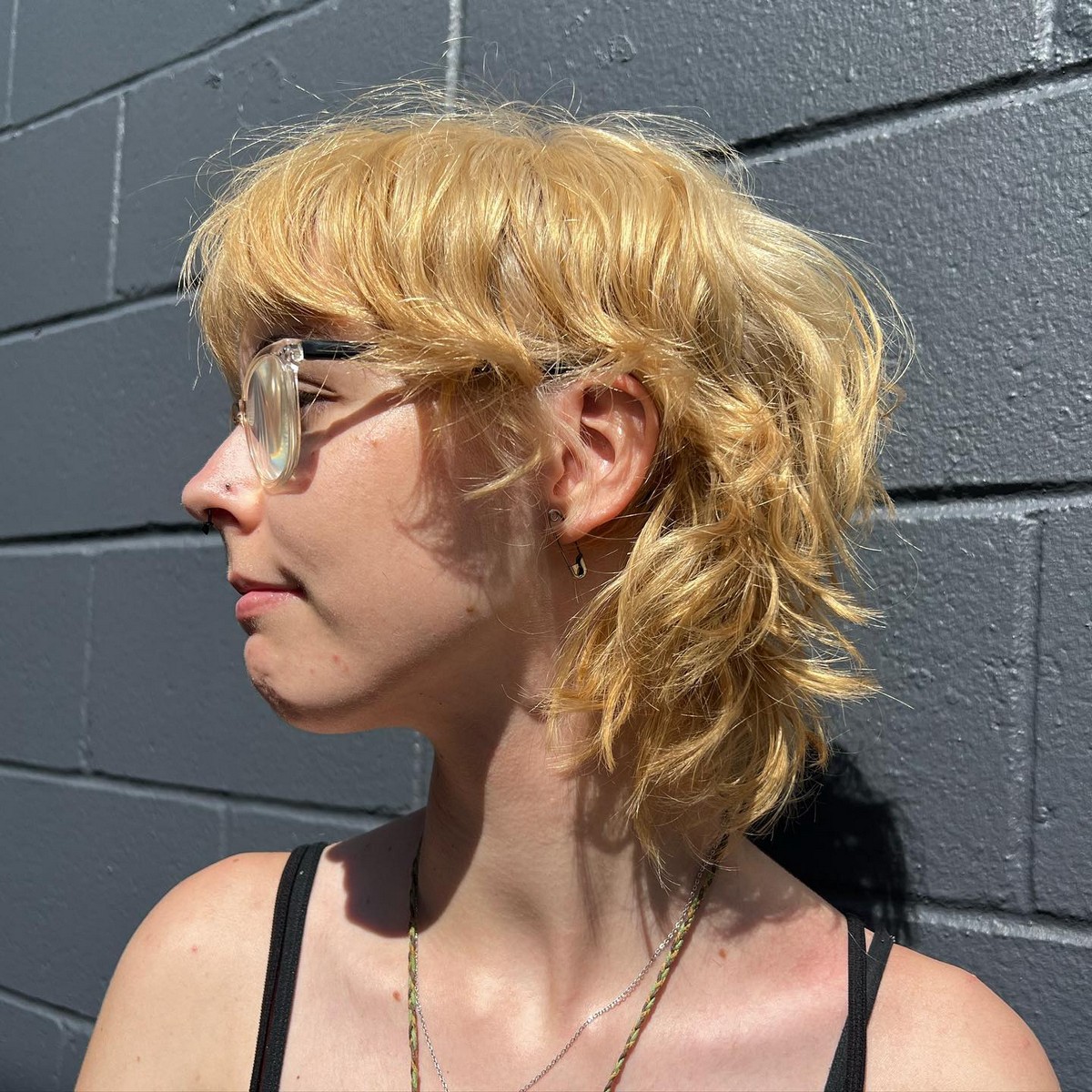 Golden Blonde Wolf Cut