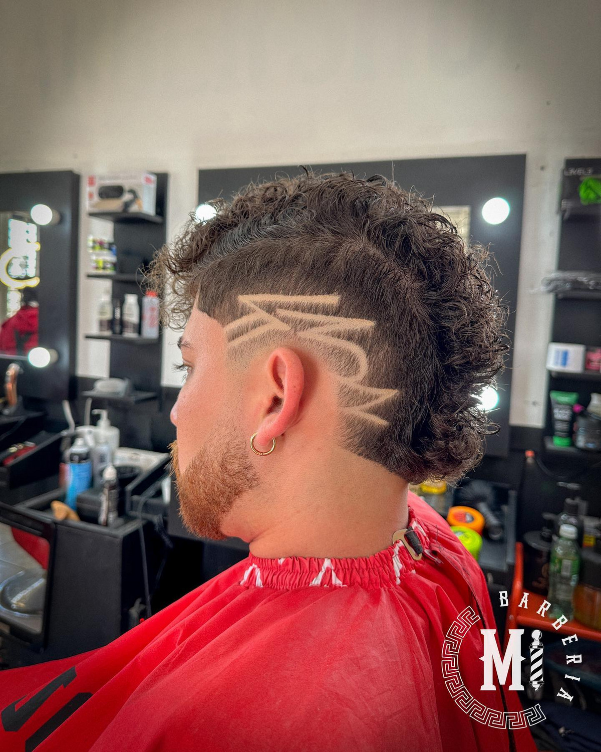 Curly Mohawk With Design