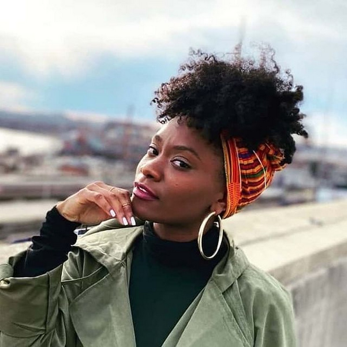 Curly Top Knot With A Headband