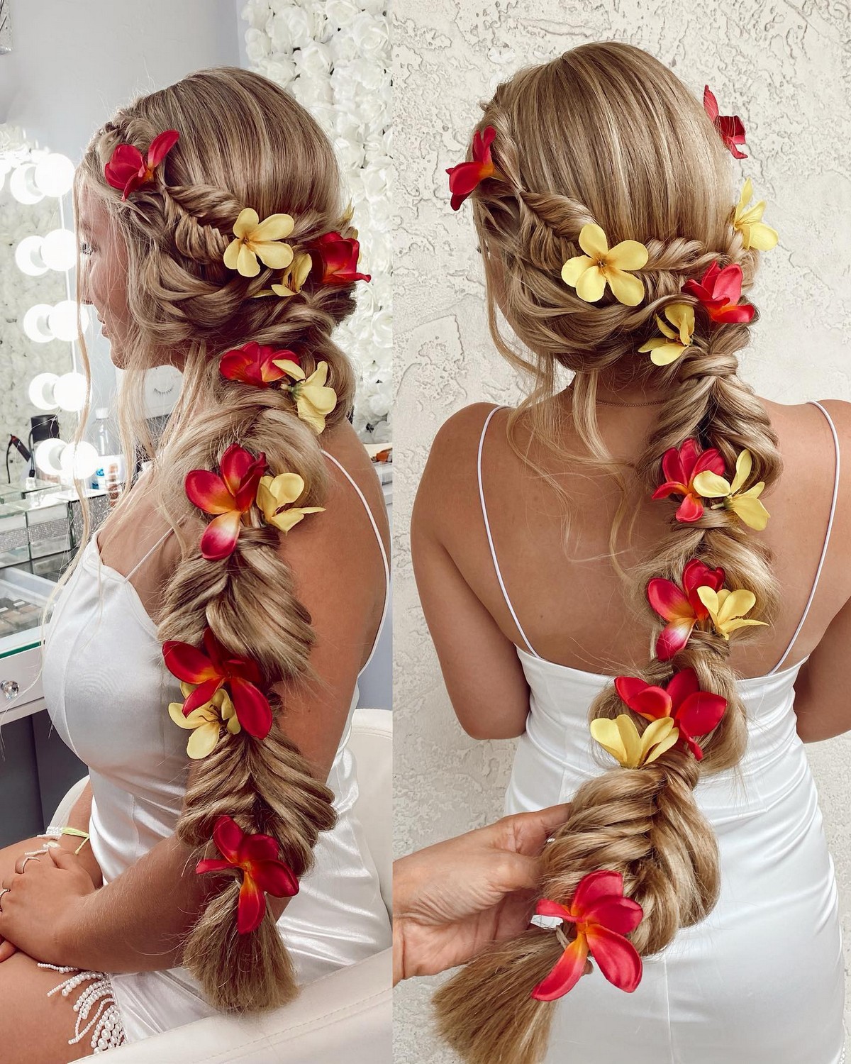 Long Braid Stick With Flower