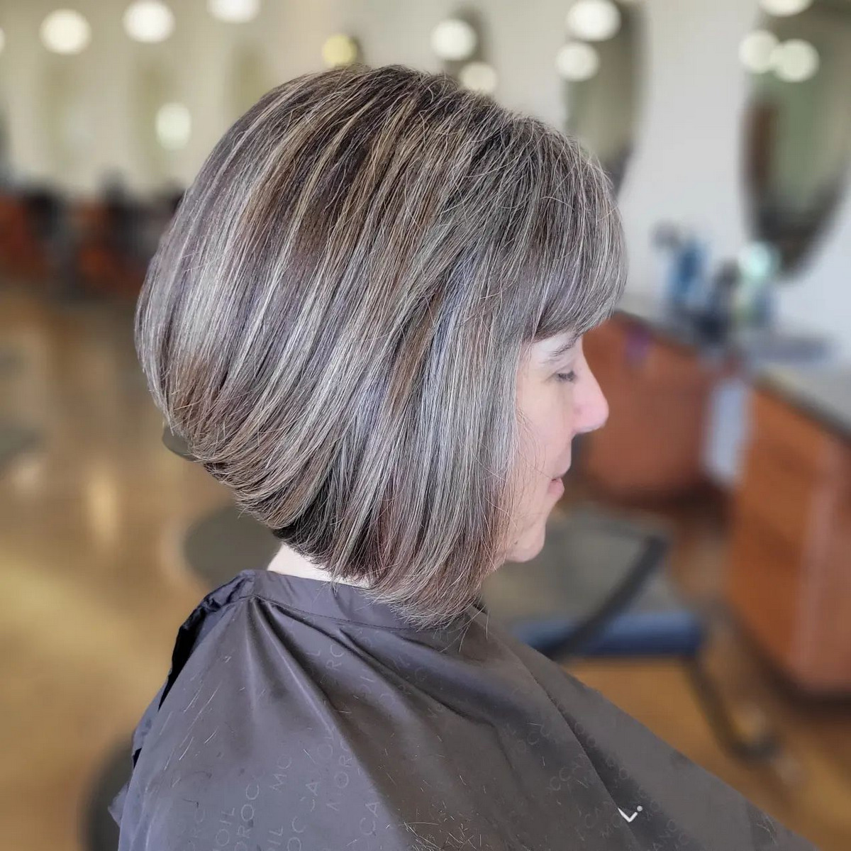 Inverted Bob With Side-Swept Bangs