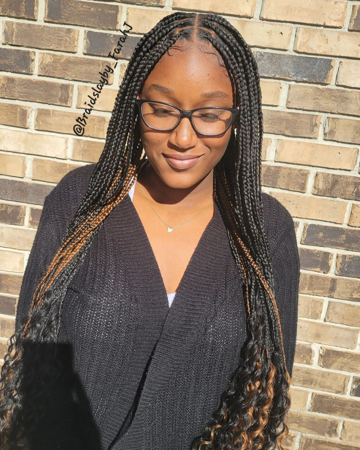 Half-Up Half-Down With Feed-In Braids