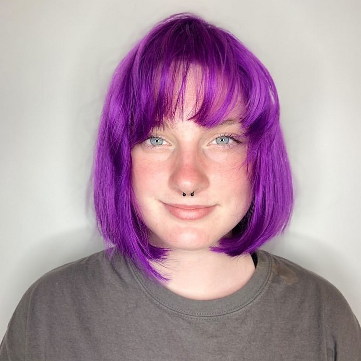 Purple Bob Hair