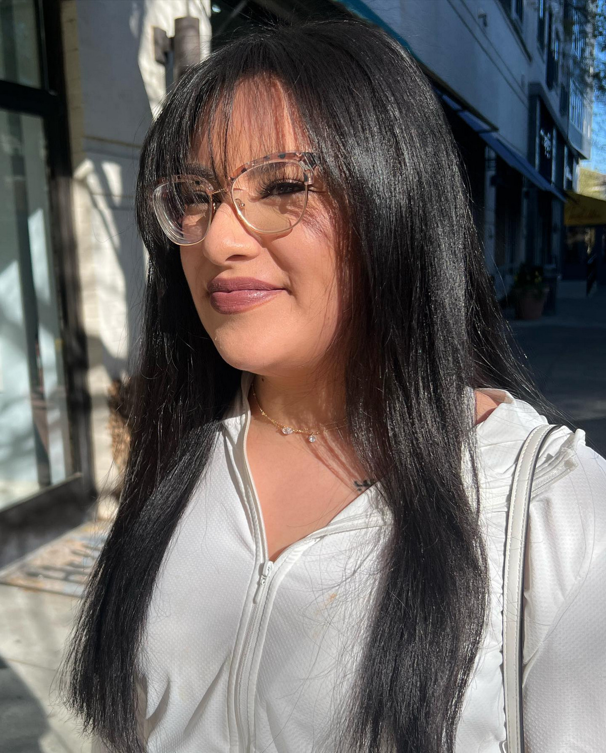 Black Straight Hair With See-Through Wispy Bangs