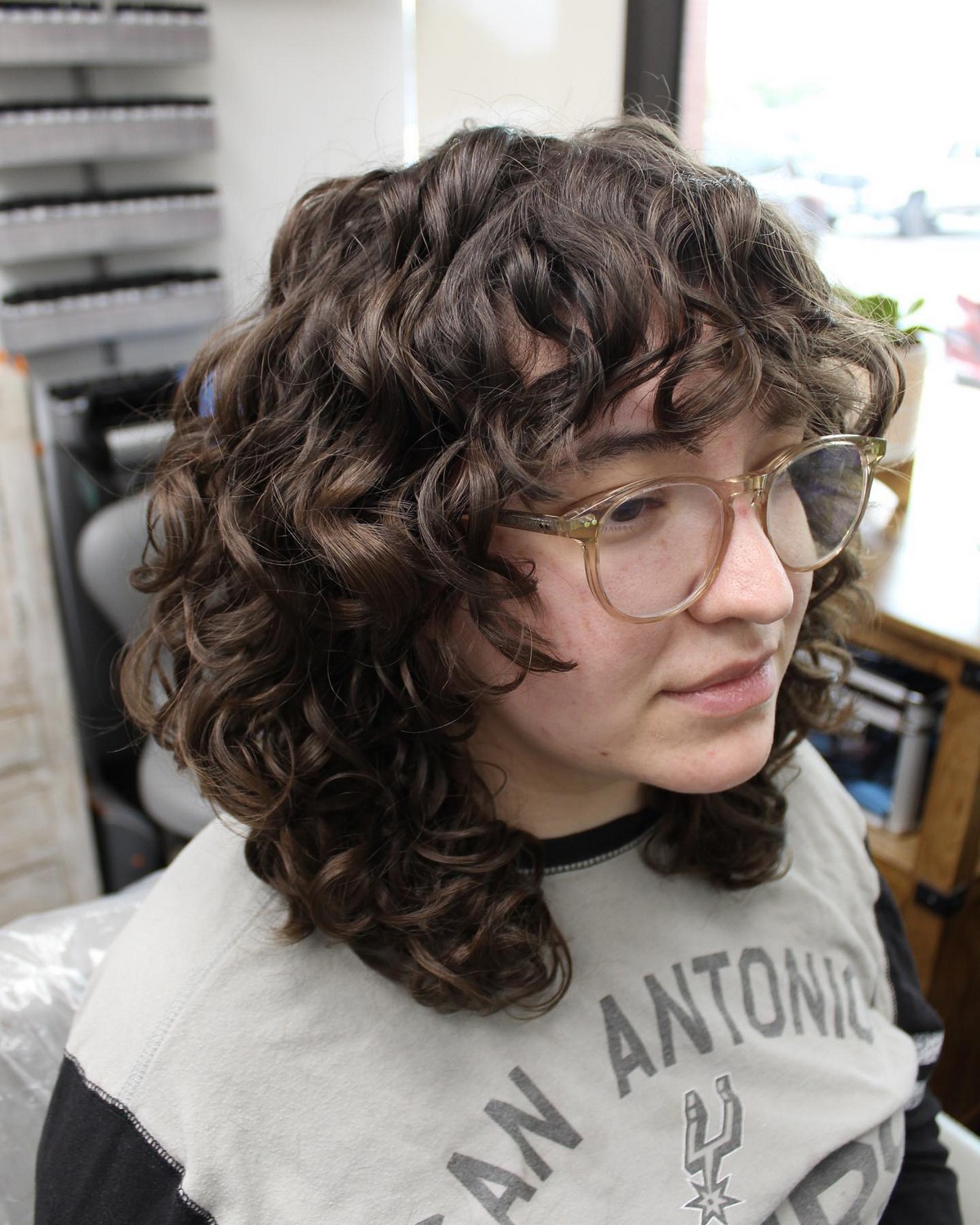 Wolf Cut With Curly Bangs