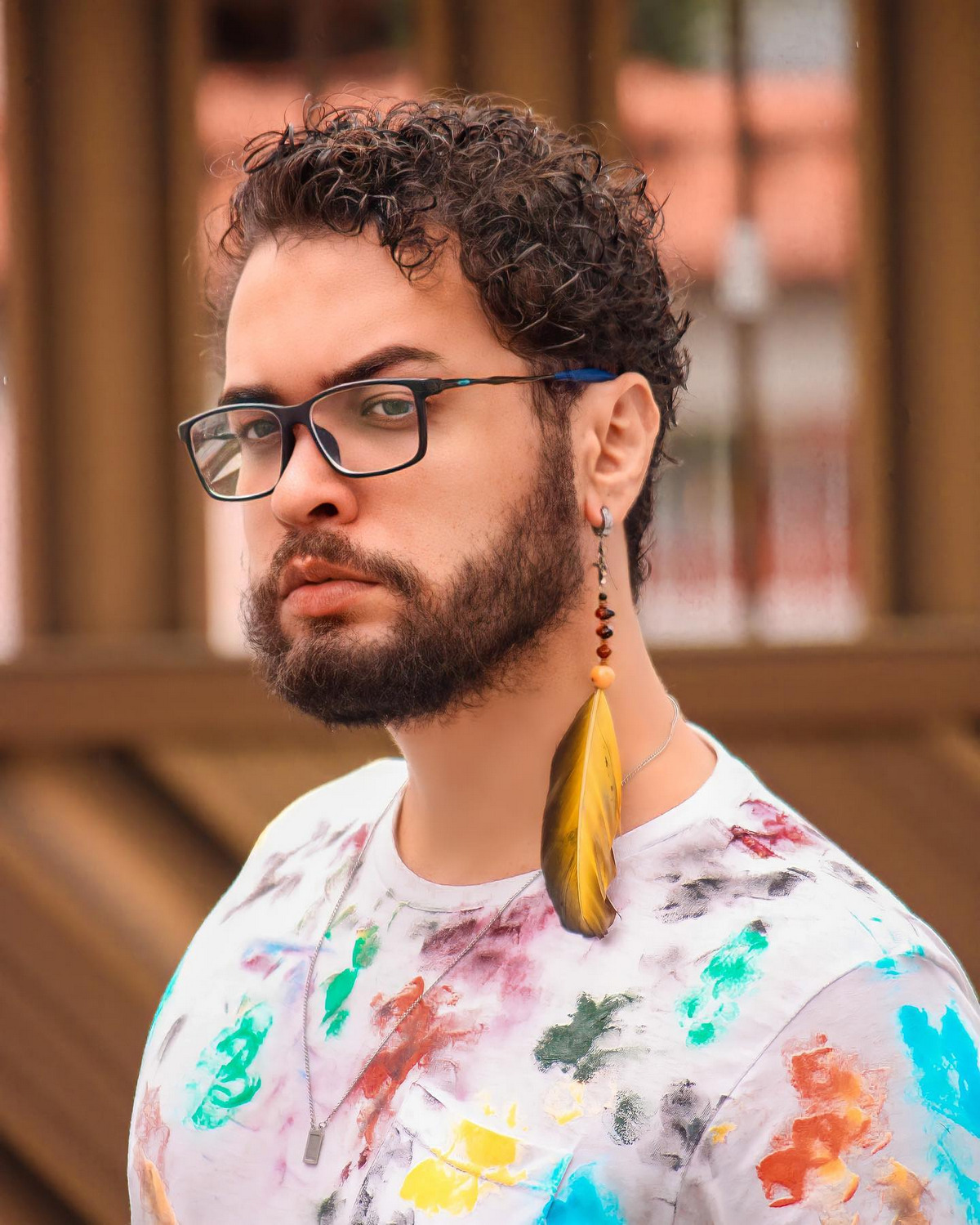 Curly Hair With Fringe And Beard