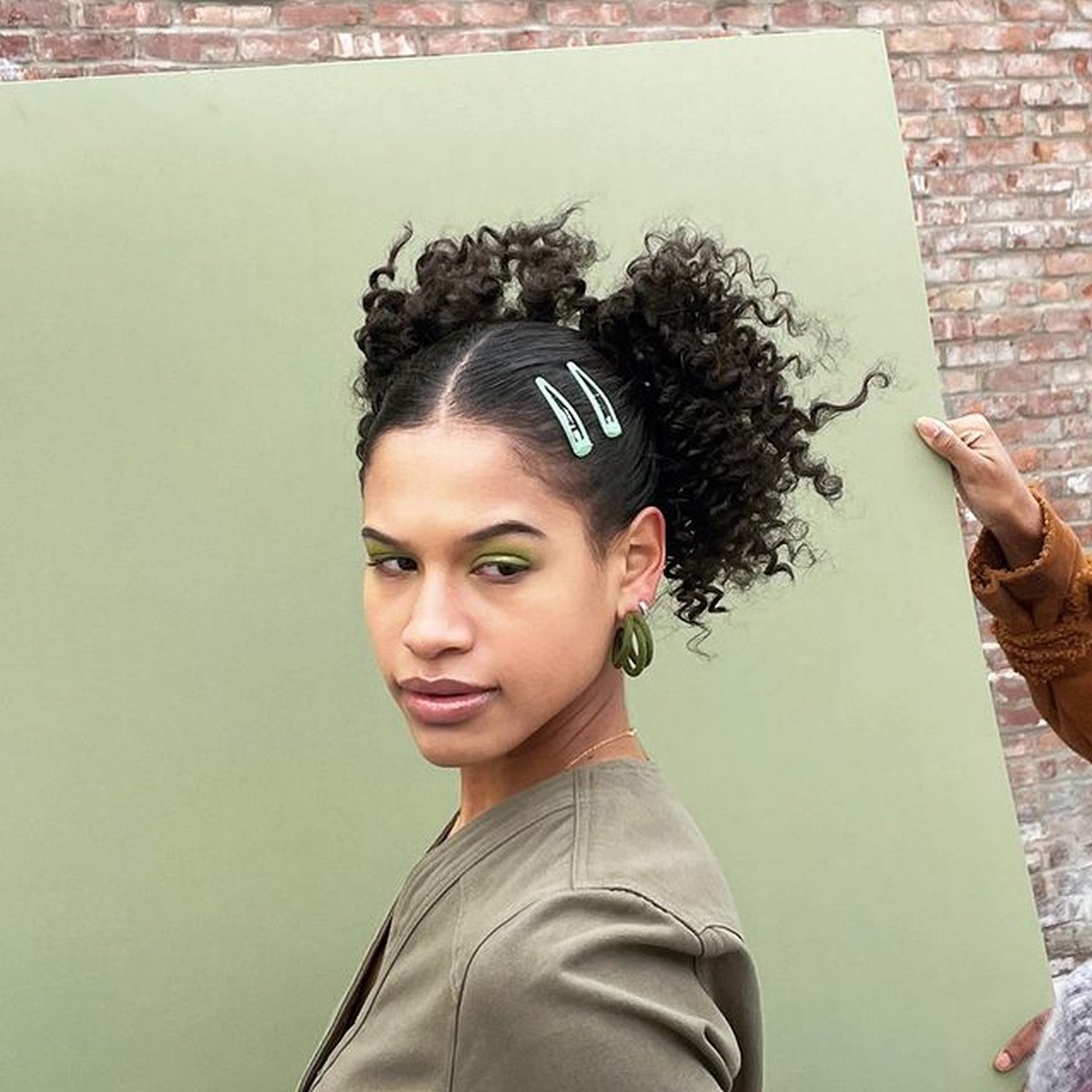 Curly Space Bun Updo