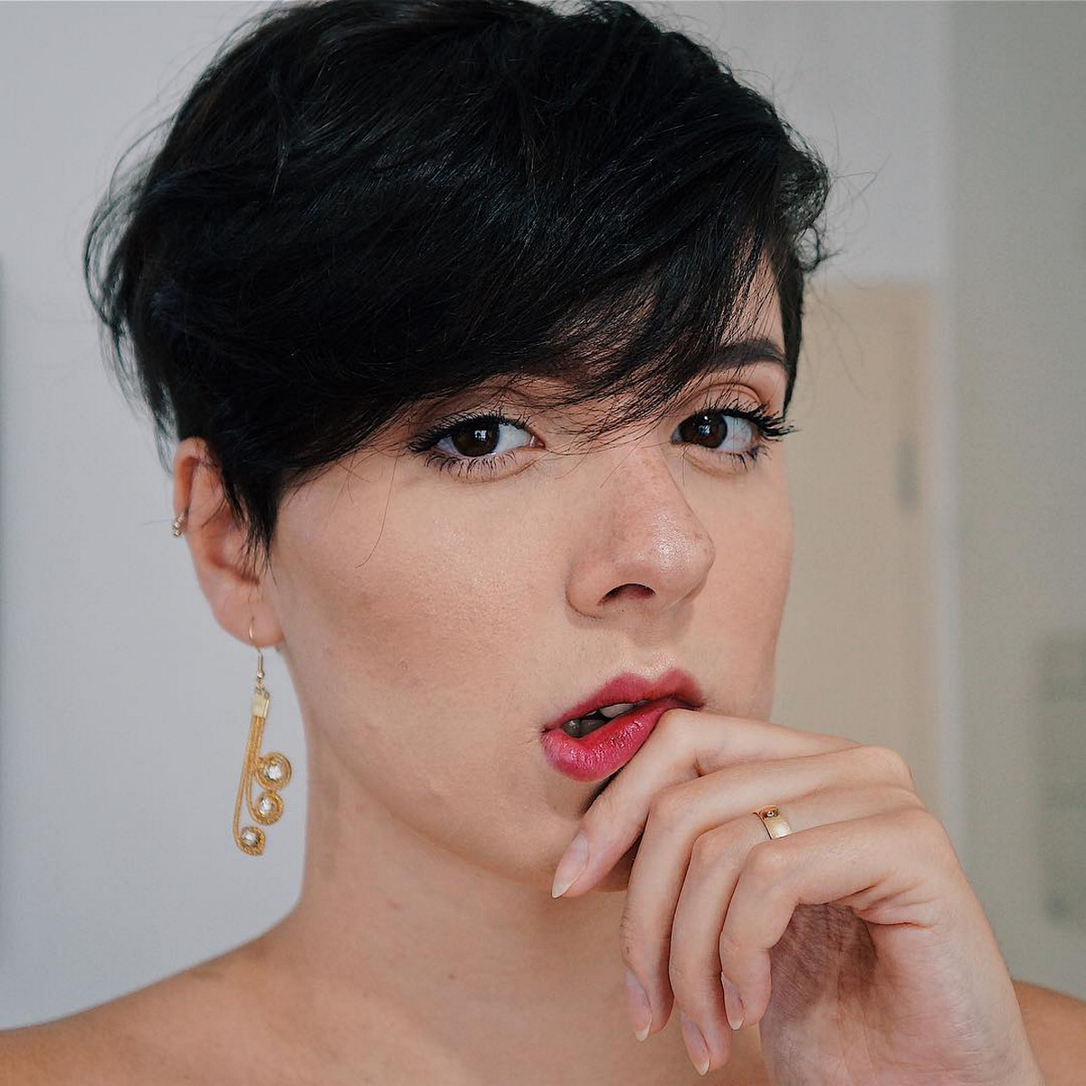 Short Pixie With Long Bangs