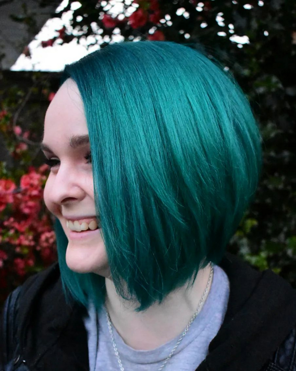 Teal Inverted Bob
