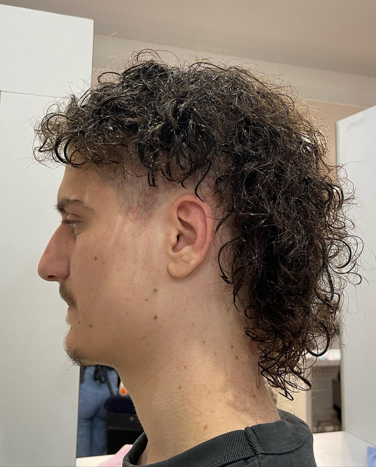 Curly Mullet With Messy