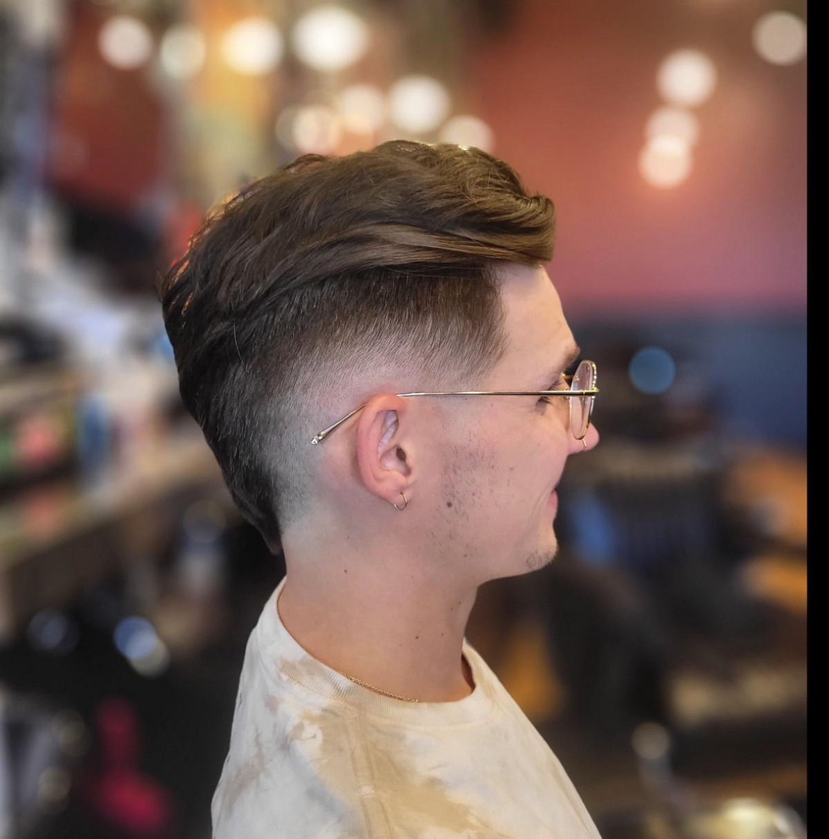 Slick Back Hairstyle With  Zero Fade