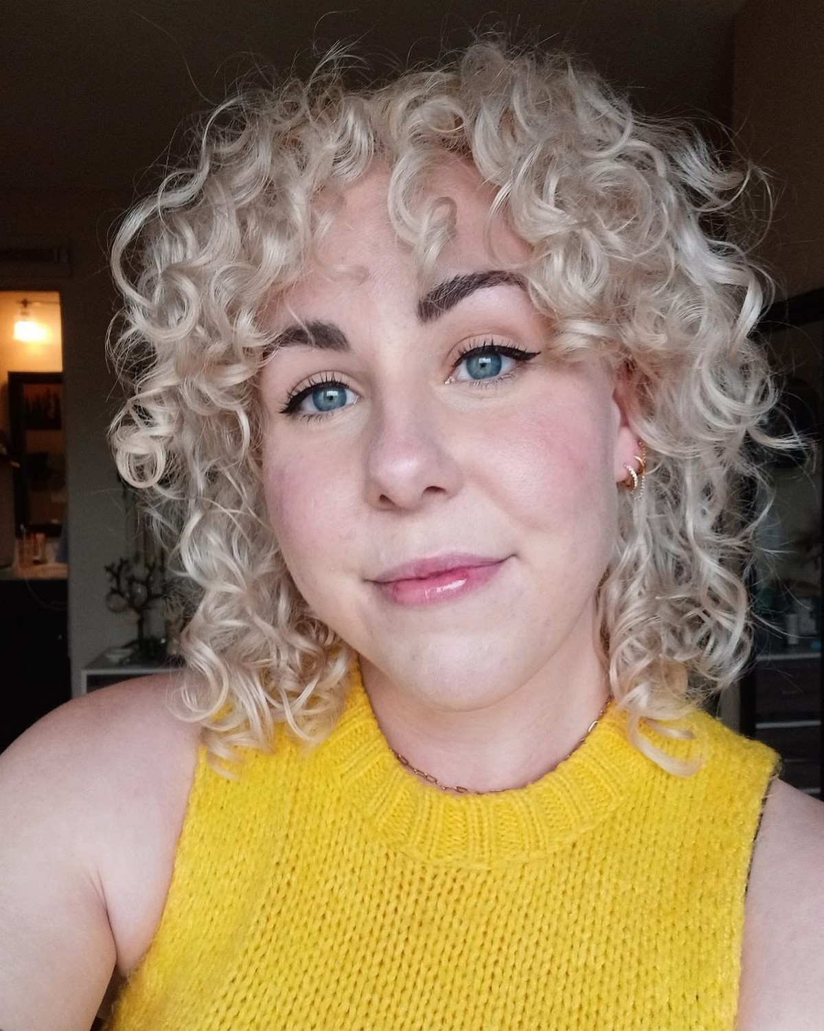 Blonde Curly Mullet