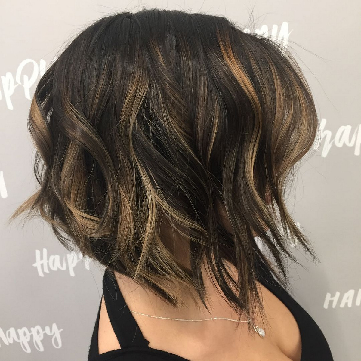 Brunette Bob With V-cut Layers 