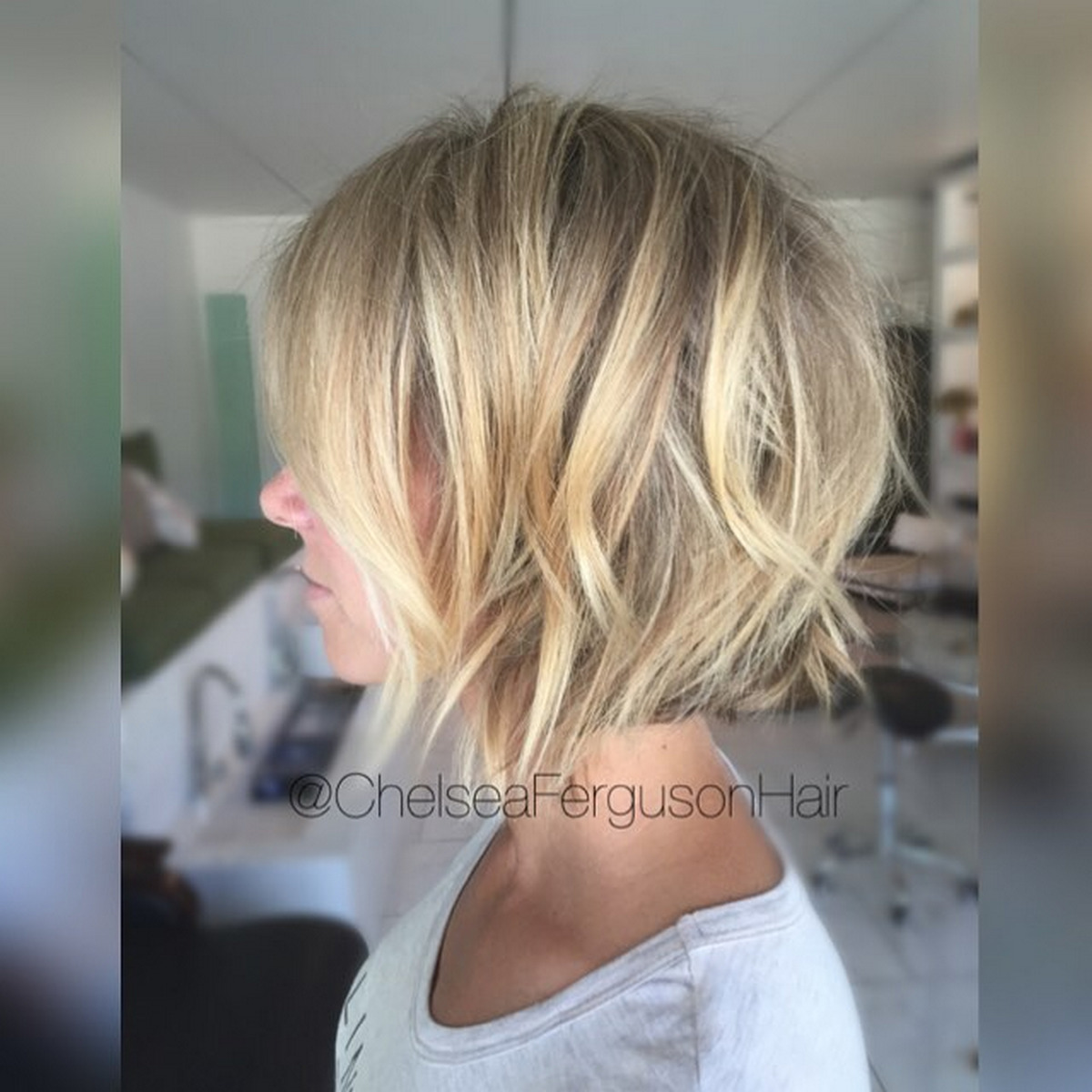 Choppy Thin Bob With Blonde Highlights