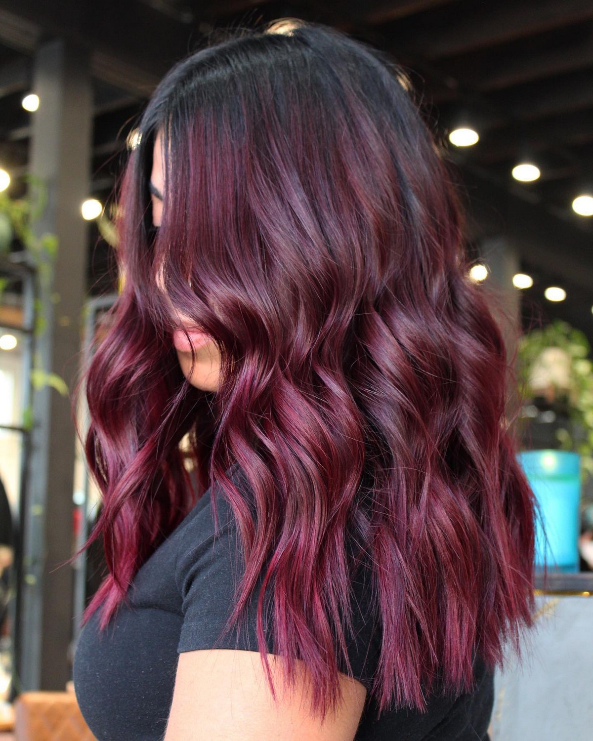 Plum Red Balayage