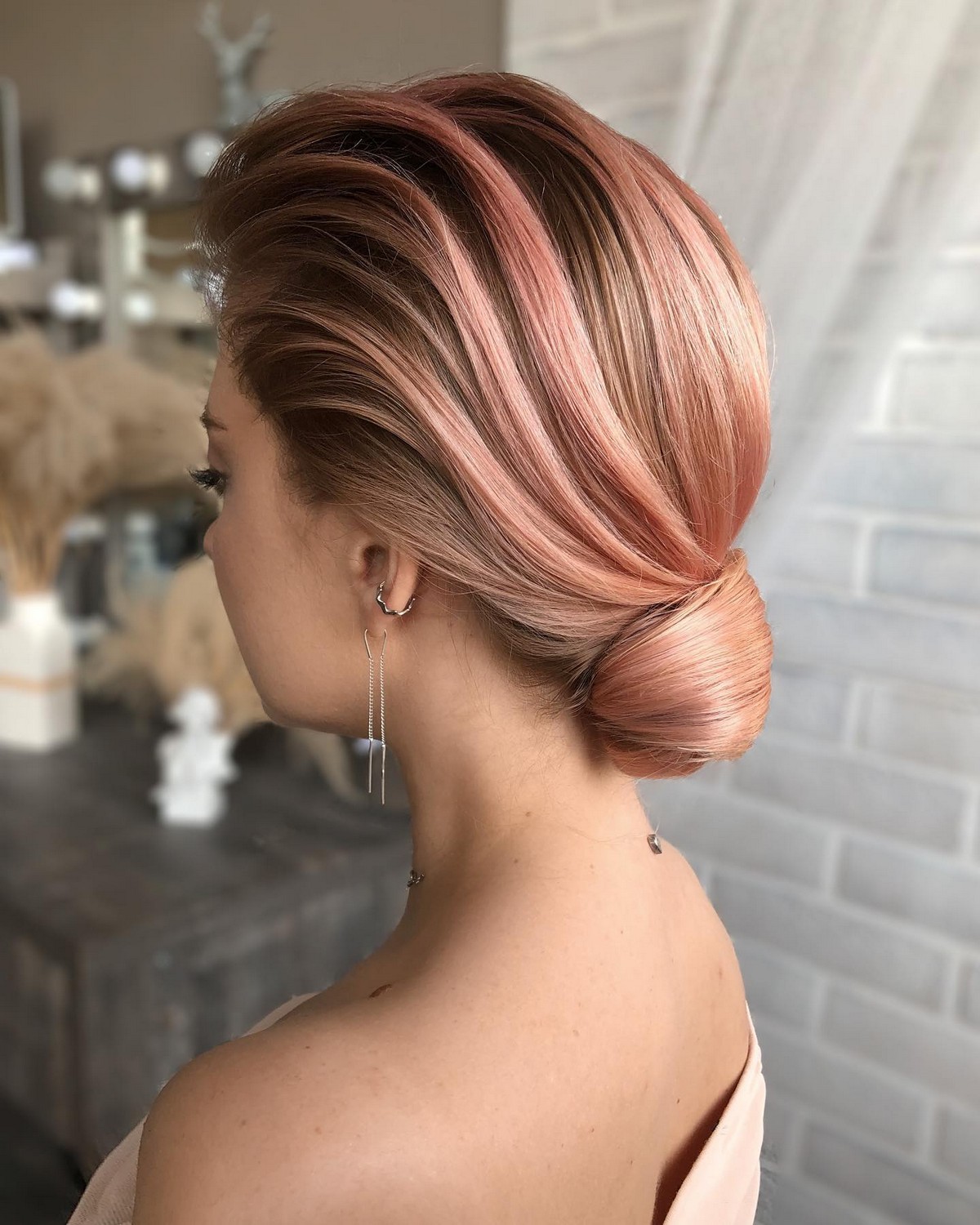 Rose Gold Chignon With 3D Crown