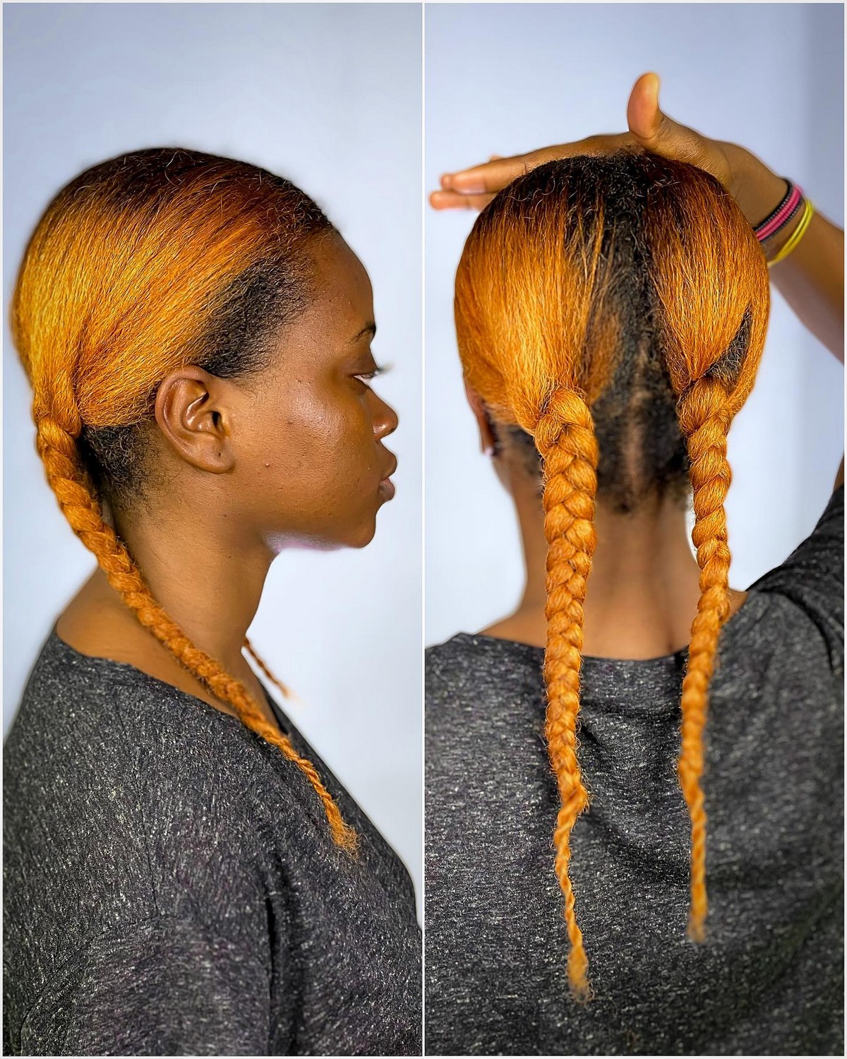 Two Chunky Yellow Twists With Dark Root