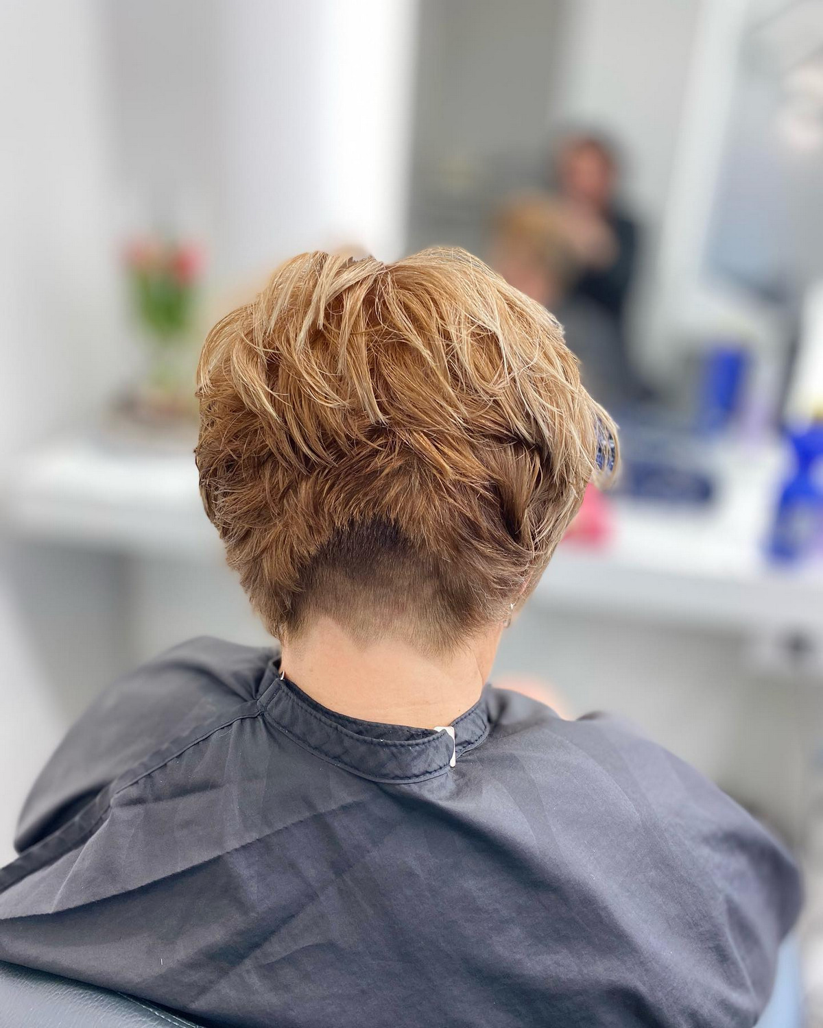 Blonde Layered Bob Undercut Back