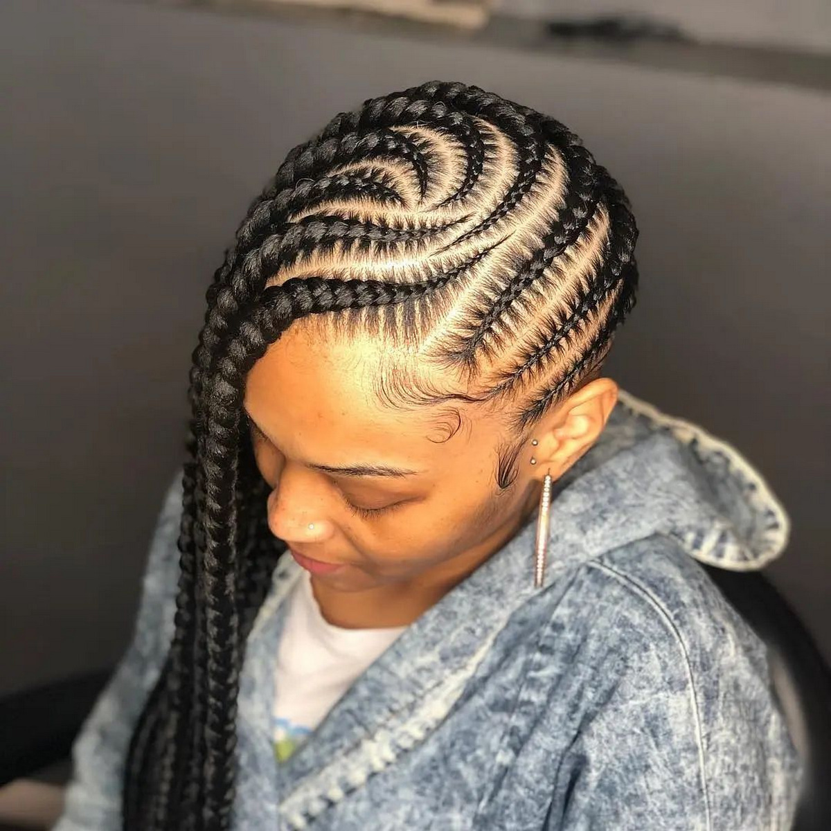 Braids Flowing to One Side