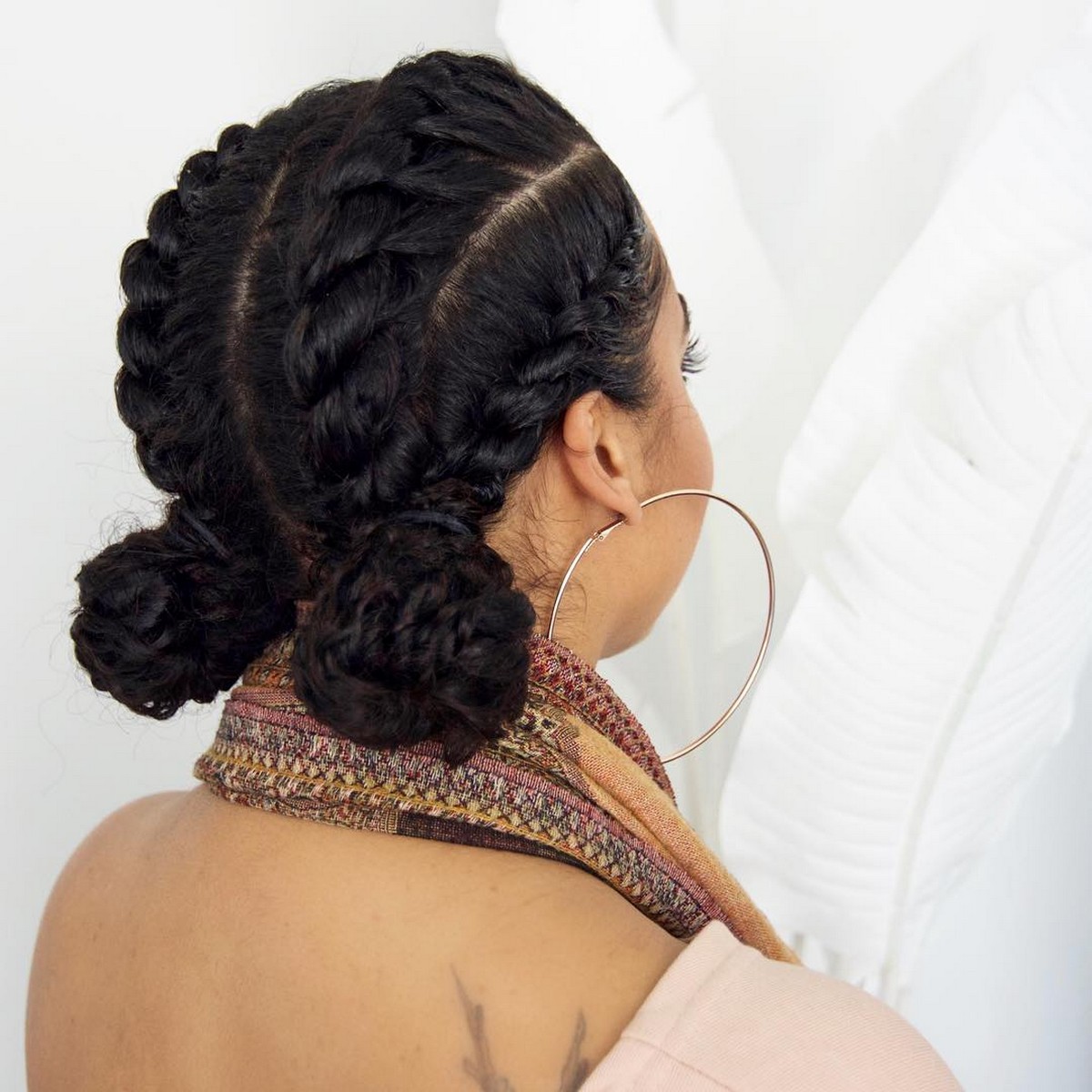 Jumbo Twists To Low Buns Updo