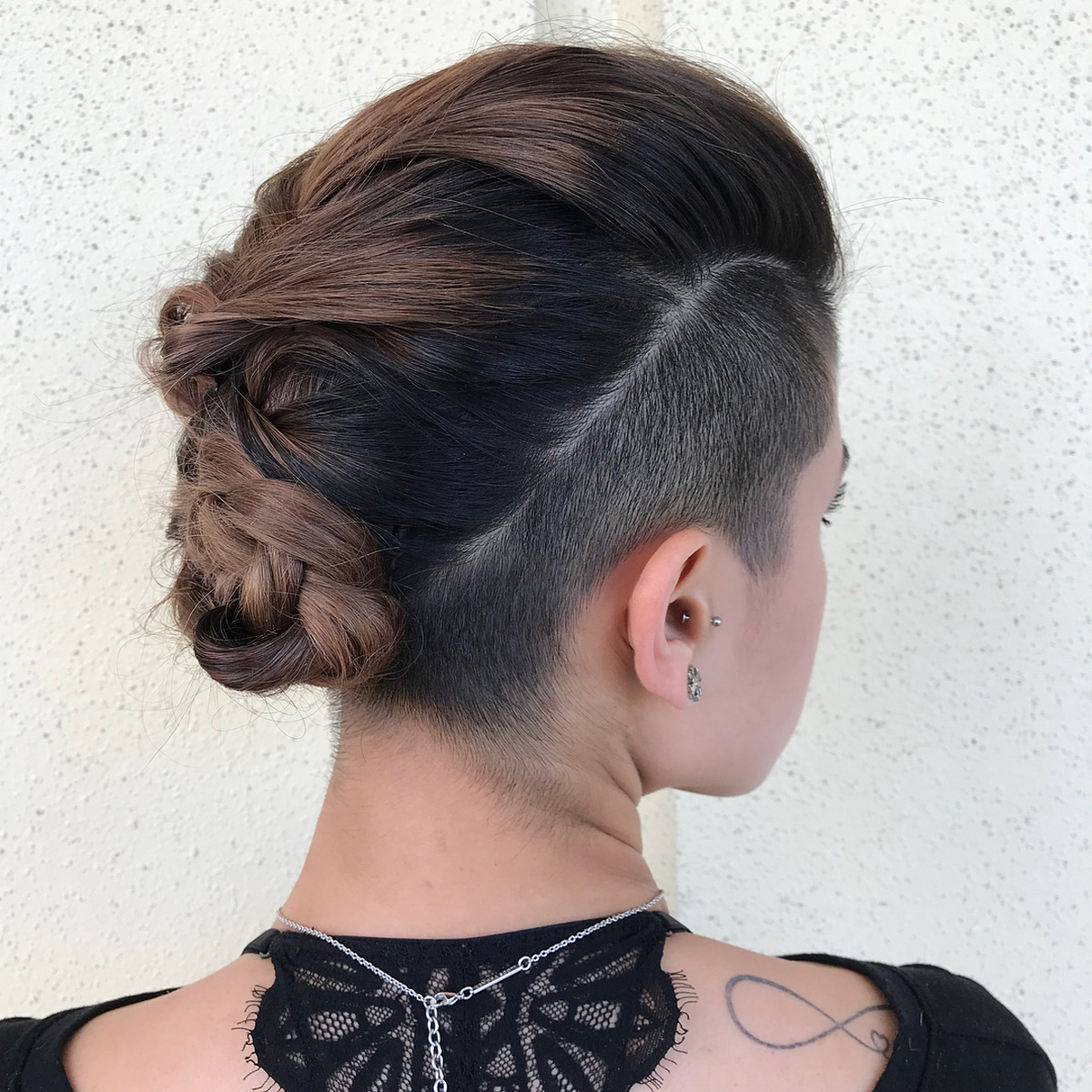 Mohawk Updo With Buzzed Shaved Sides