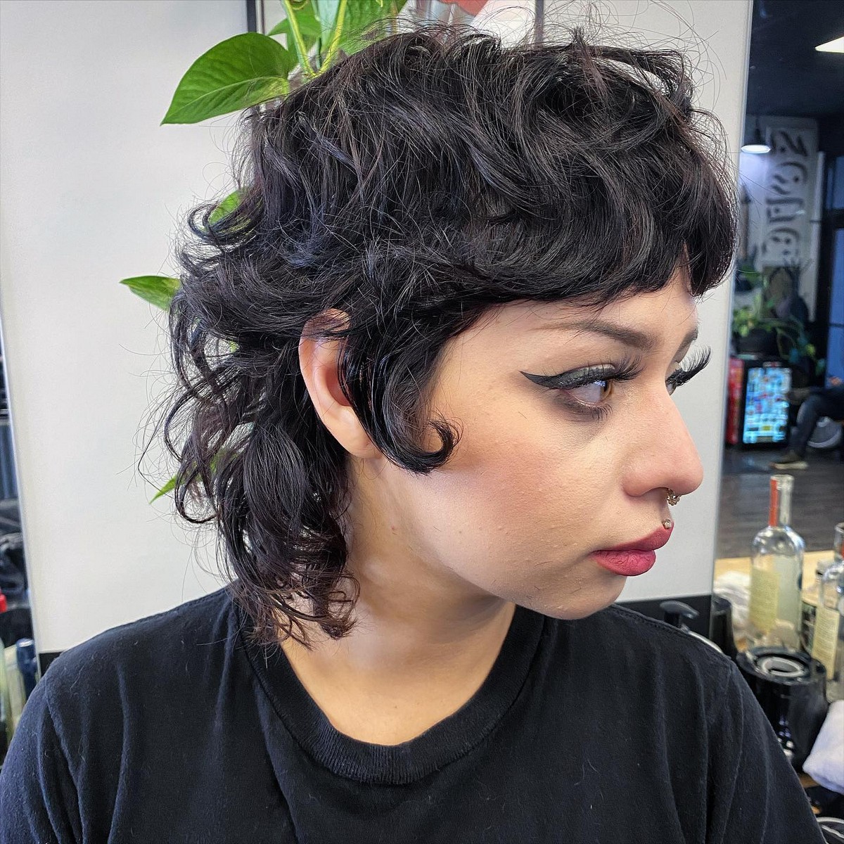 Edgy Curly Mullet