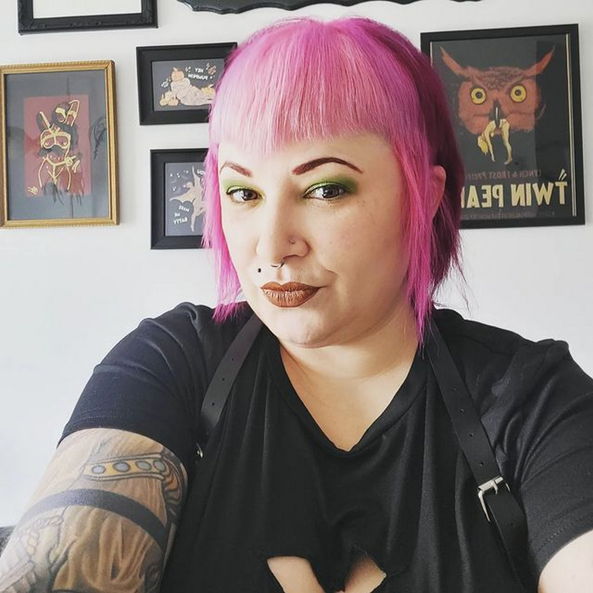 Punk Textured Hair with Long Bangs
