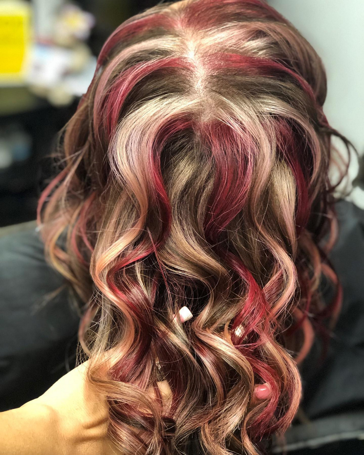 Red And Blonde Highlight For Dark Brown