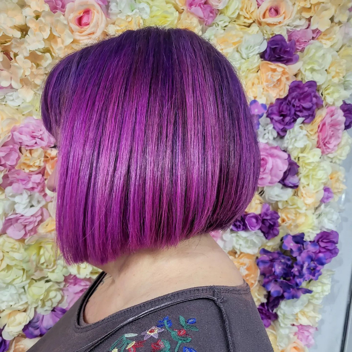 Purple Roots Mudge Undercut Bob
