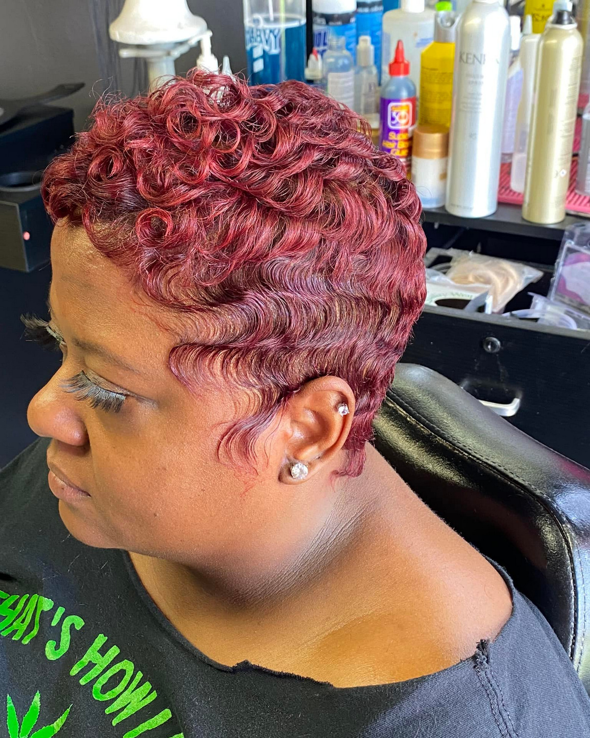 Wine Finger Waves Hairstyle