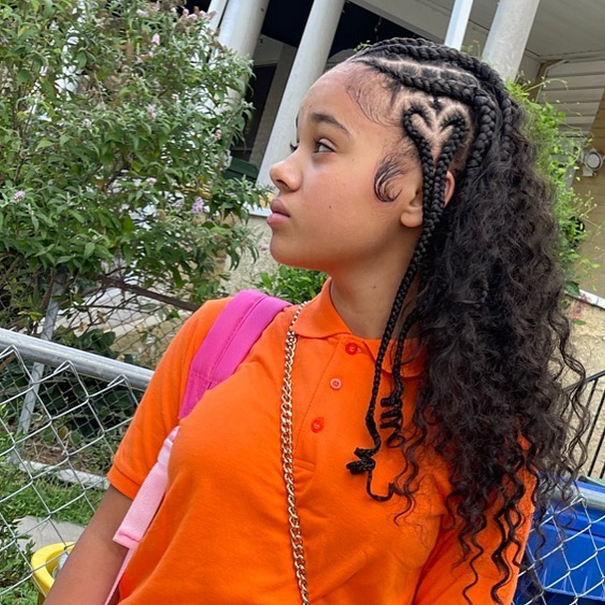 Curly Braided Half-Up Hairstyle