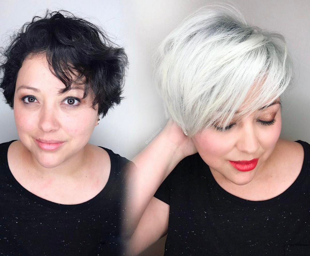 Long-Feathered Silver Pixie And Side Bangs