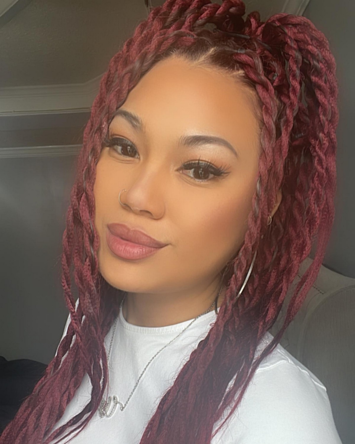 Red Twisted Protective Style