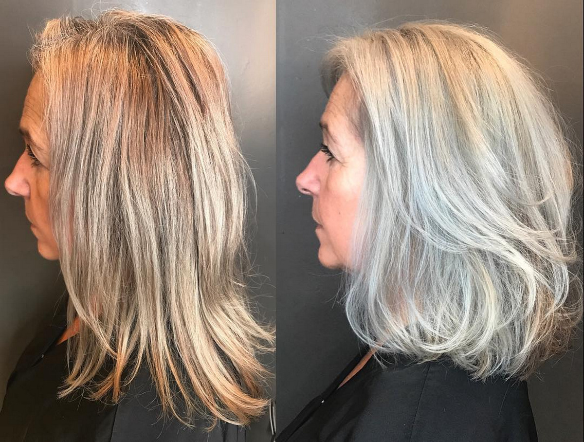 Voluminous Gray Layered Bob