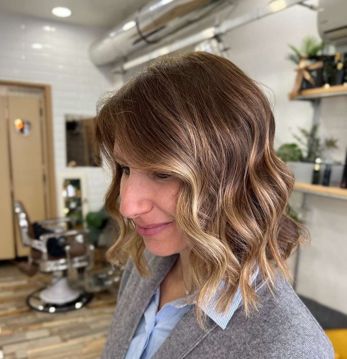 Wavy Bob With Blonde Babylights