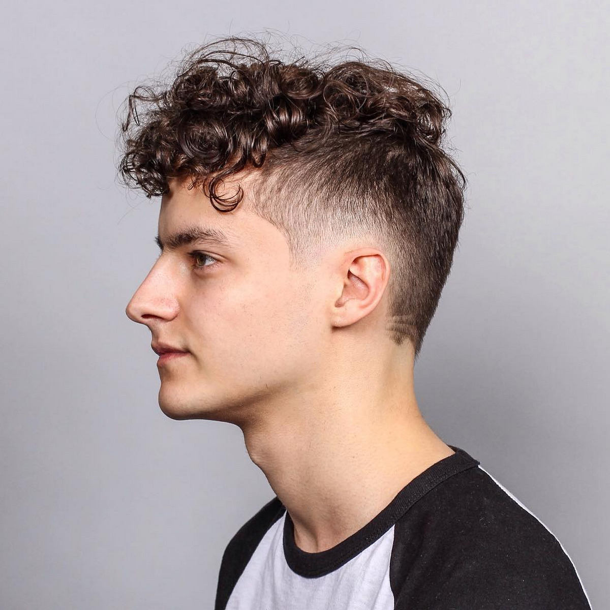 Brown Fade With Curls